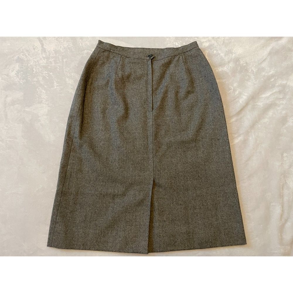 Dalton Pencil Skirt 100% Wool Shell Gray Size 12 Flawed